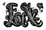 Fuck Love letter written tattoo design idea