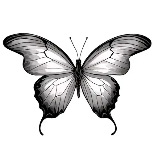 butterfly landing tattoo design idea
