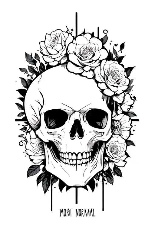 Memento Mori memento vivere skull arm on Mori and normal on vivere Adams hand tattoo design idea