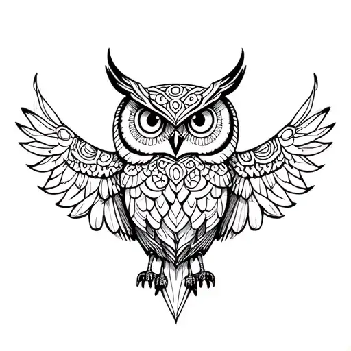 Owl Mandala tattoo design idea