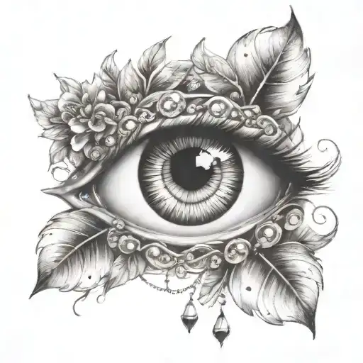 gypsy eye with diamonds tattoo design idea