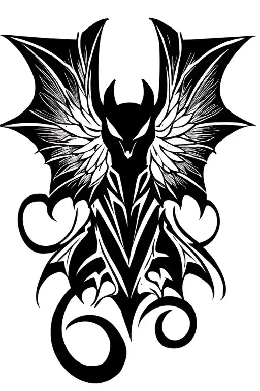 bat with wings tattoo design idea