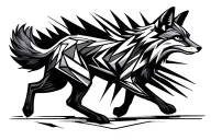 fox running tattoo design idea