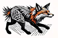 fox running tattoo design idea