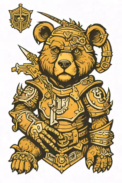 bear gauntlet armour scandanaviam tattoo design idea
