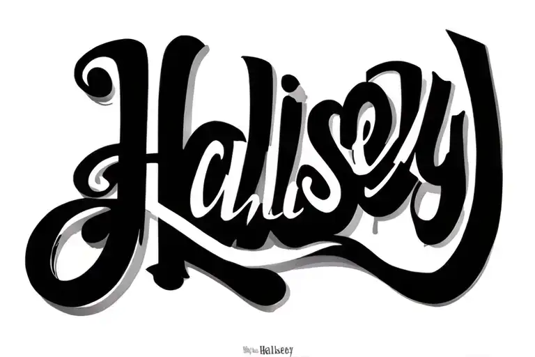 Halsey name written tattoo design idea