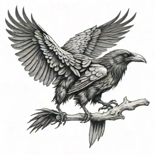 hugin and munin raven tattoo design idea