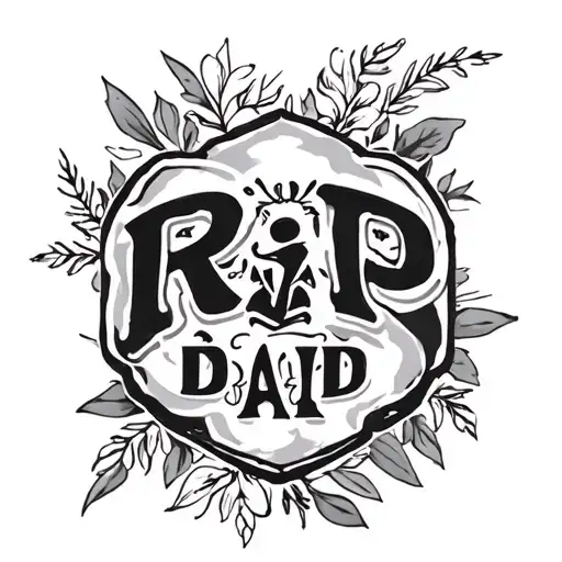 rip dad memorial tattoo design idea