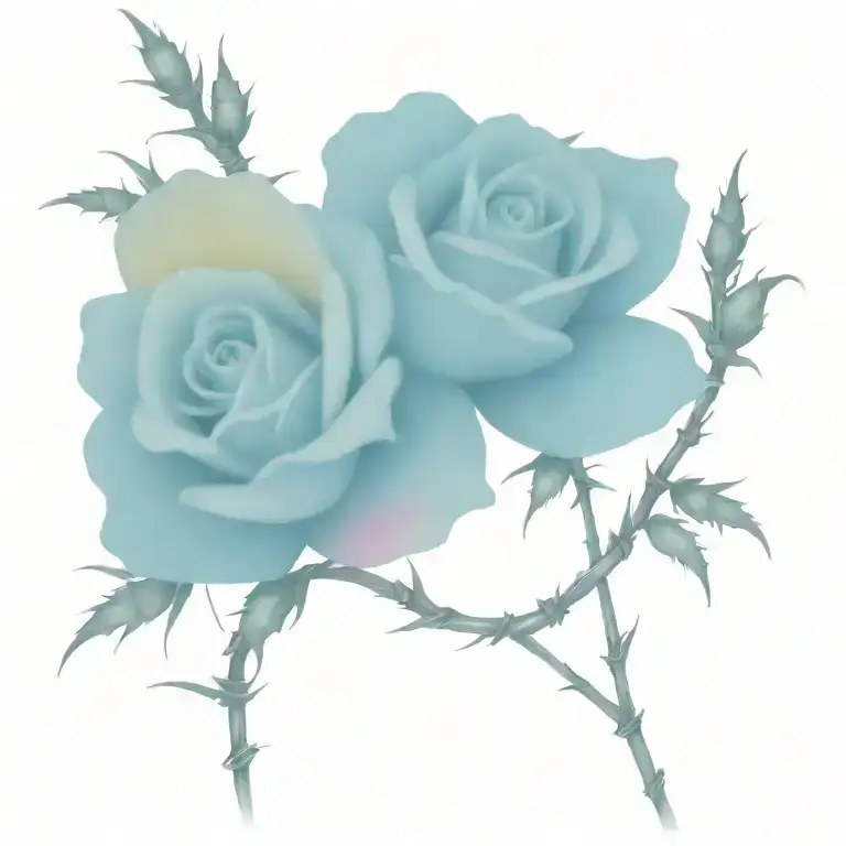 roses and barbed wire tattoo design idea