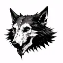 wolf skull front view tattoo design idea