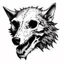 wolf skull front view tattoo design idea