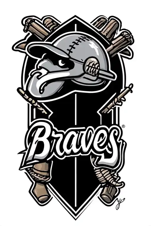 Atlanta braves logo incorporated into the design tattoo design idea