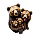mama bear a 4 cubs tattoo design idea