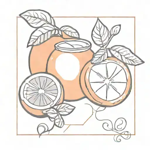 oranges and orange juice box tattoo design idea
