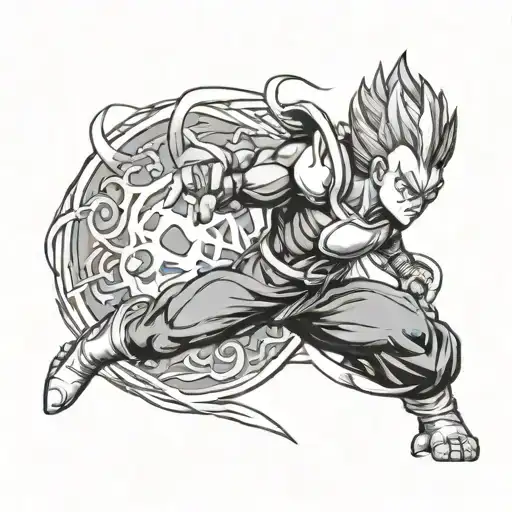 Rome, demon slayer, majin vegeta tattoo design idea
