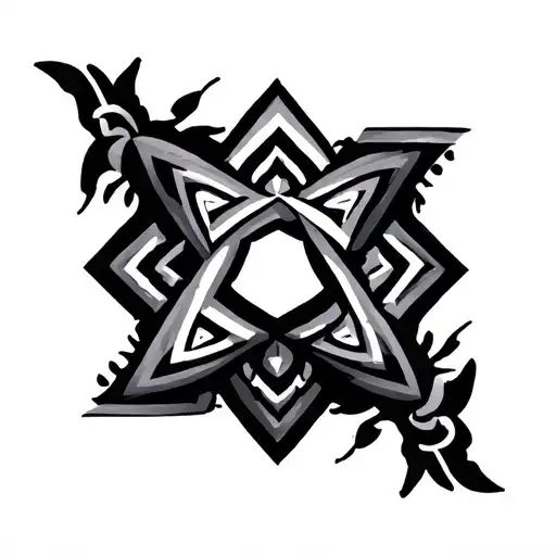 hexagram maori design tattoo design idea