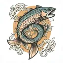 two salmon boxing tattoo design idea