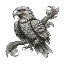 Snake and Eagle flying tattoo design idea