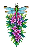 dragonfly and fireweed tattoo design idea
