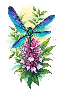 dragonfly and fireweed tattoo design idea