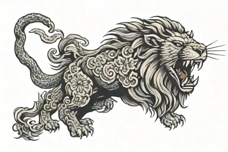 hercules lion head tattoo design idea