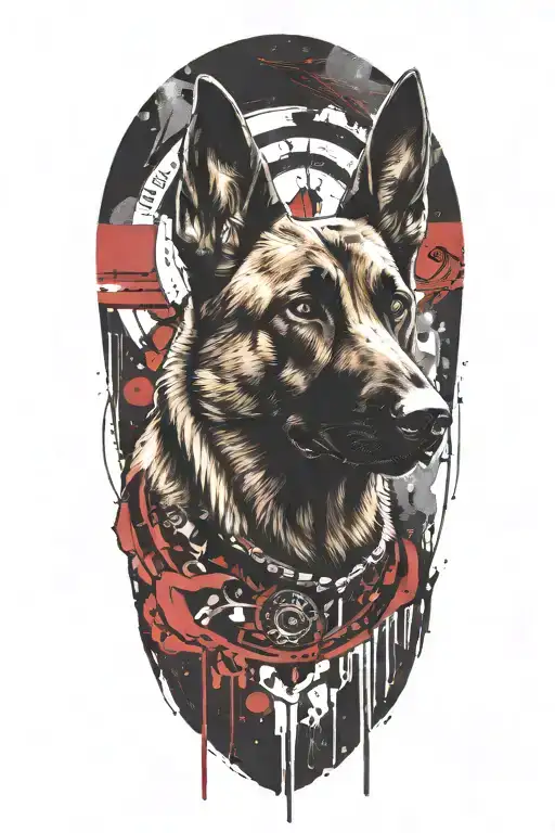a memorail tattoo for my first dog, a belgian malinois named ryder tattoo design idea