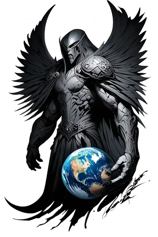 Destiny 2 titan holding the earth tattoo design idea