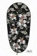 wrist to elbow sleeve with hibiscus flowers and lots of cherry blossoms tattoo design idea