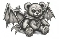 vampire teddy bear sitting tattoo design idea
