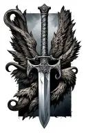 Scottish claymore sword tattoo design idea
