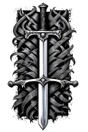 Scottish claymore sword tattoo design idea