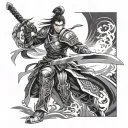 lu bu dynasty warriors virtual sword tattoo design idea