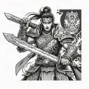 lu bu dynasty warriors virtual sword tattoo design idea