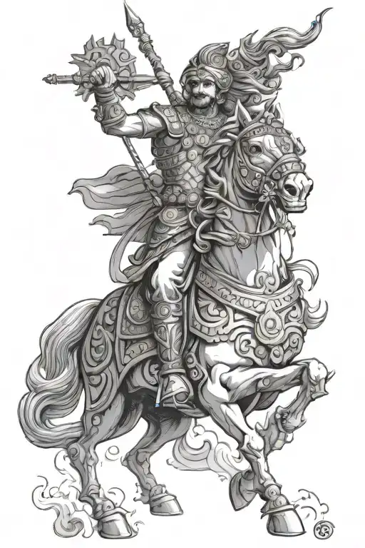 Arjuna Mahabharat tattoo design idea