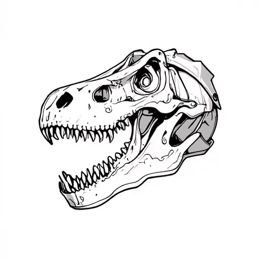 "Dinosaur skull" motorcycle helmet tattoo design idea