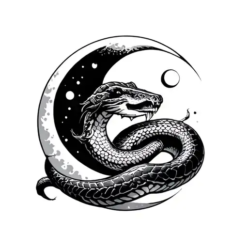 gaming, sun and moon, snake eating itself around wrist tattoo design idea