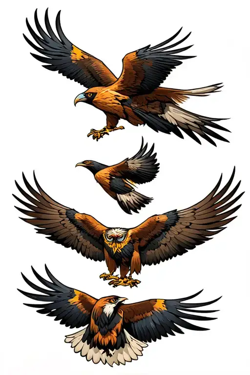 Flying Bearded Vulture tattoo design idea