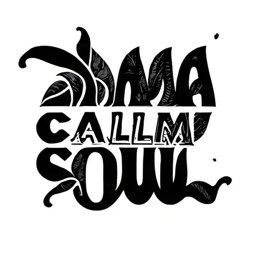 Created two minimal images related to one with the word calm (calma) and the other with the word soul (alma) tattoo design idea