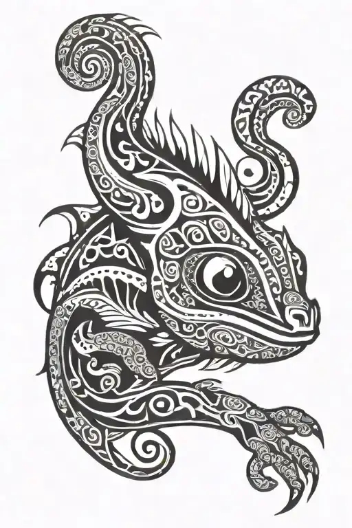 chameleon tattoo design idea