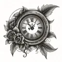 January 1st 2024 in Roman numeral clock tattoo design idea