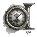 January 1st 2024 in Roman numeral clock tattoo design idea