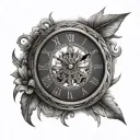 January 1st 2024 in Roman numeral clock tattoo design idea