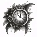January 1st 2024 in Roman numeral clock tattoo design idea