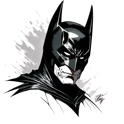 Batman villain black mask tattoo design idea