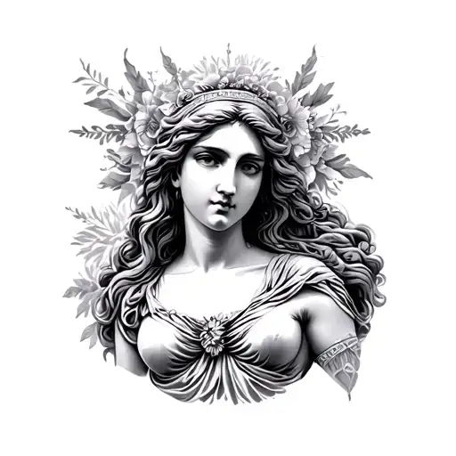 Aphrodite Greek goddess tattoo design idea