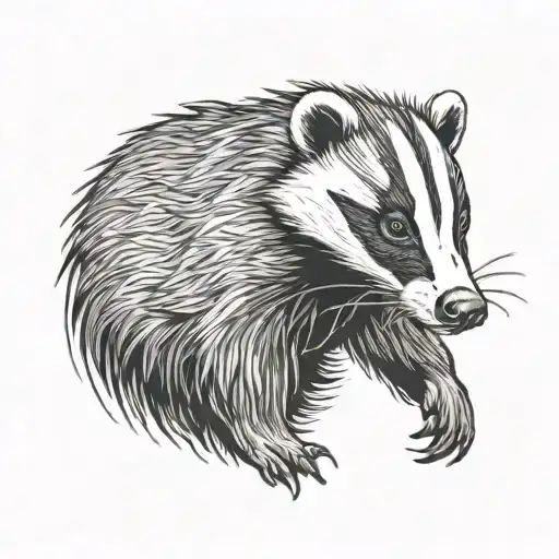 badger tattoo design idea