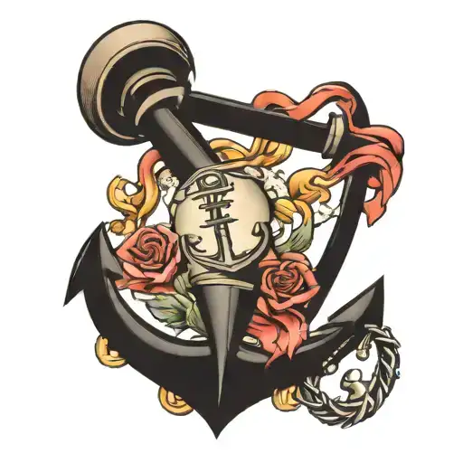 drummer ship anchor intertwined hearts one soul tattoo design idea