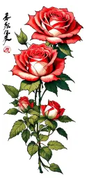 Realistic roses tattoo design idea