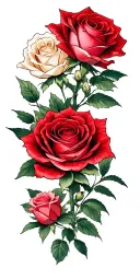 Realistic roses tattoo design idea