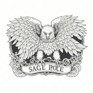 eagle protect letters "S C P E' no vine tattoo design idea